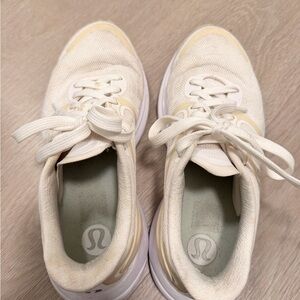 lululemon athletica Cream and Pale Yellow Athletic Shoes